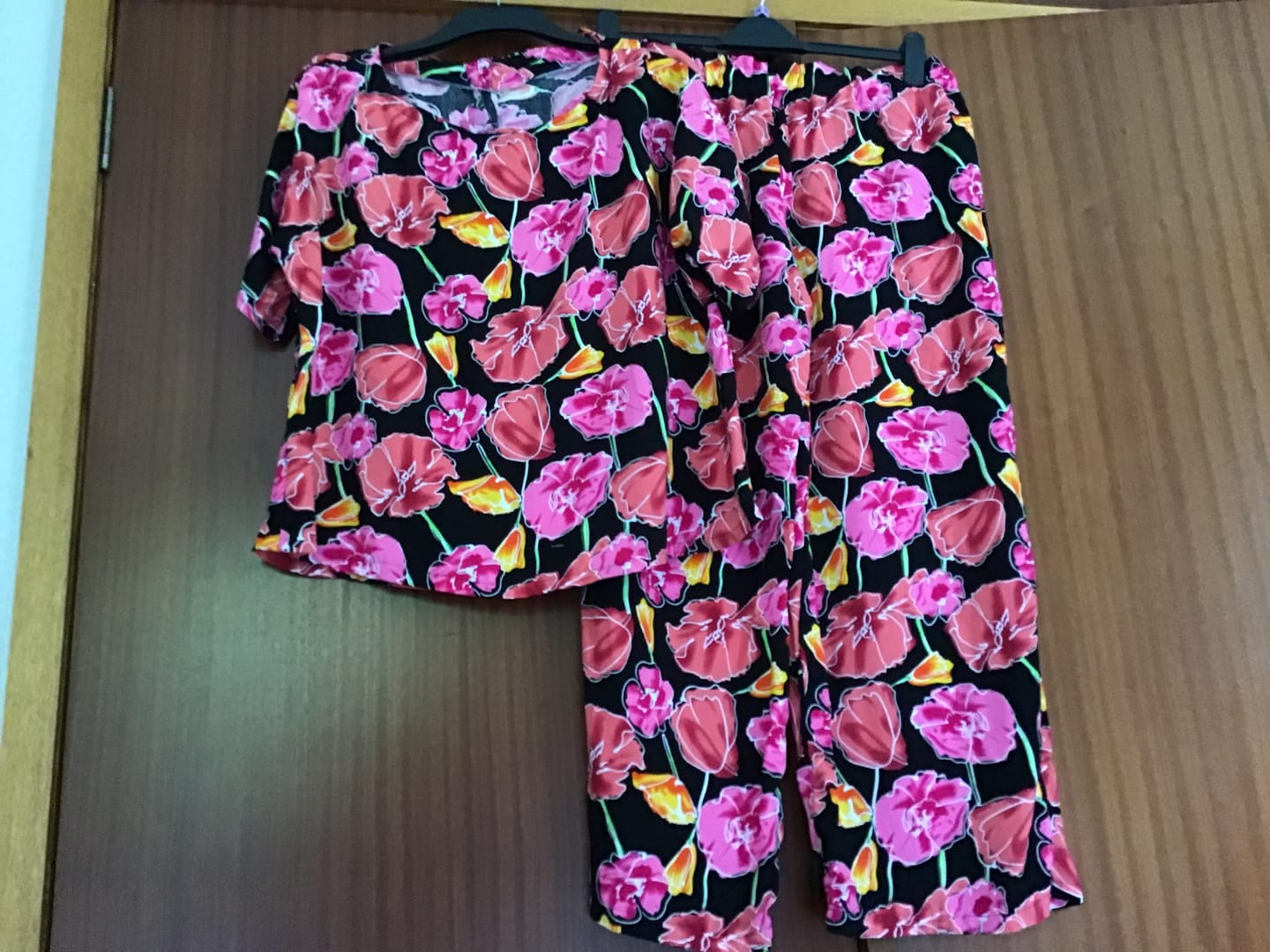 Customer photo review of Flower Drawings on Black Viscose Challis Fabric