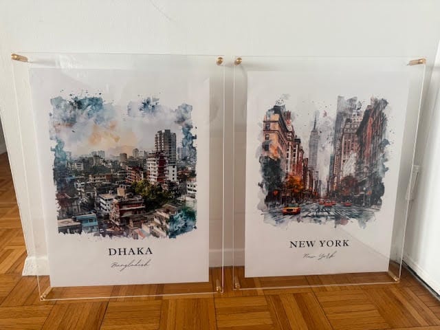 Customer photo review of Dhaka, Bangladesh – Watercolor Art Print