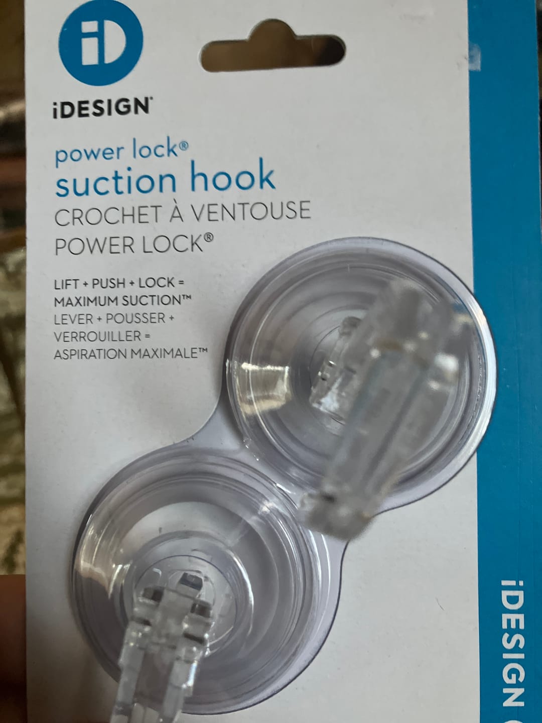 Customer photo review of iDesign Cade Push Lock Shower Suction Hook (Set of 2) in White