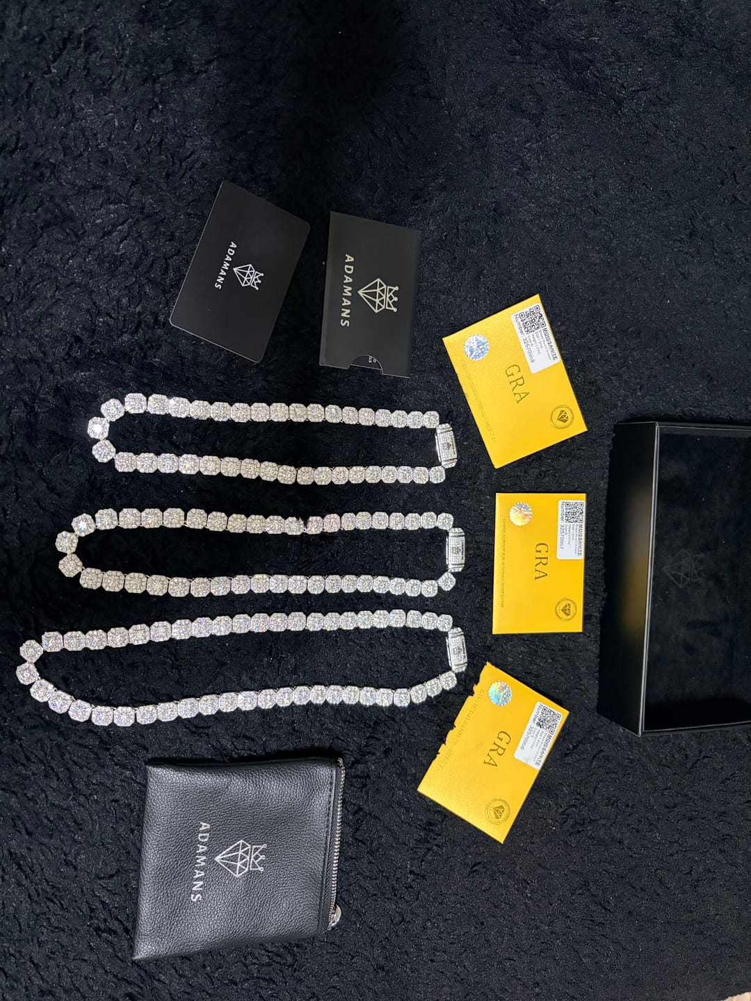 Customer photo review of 10mm Moissanite Clustered Tennis Chain - Silver - D Color - VVS1