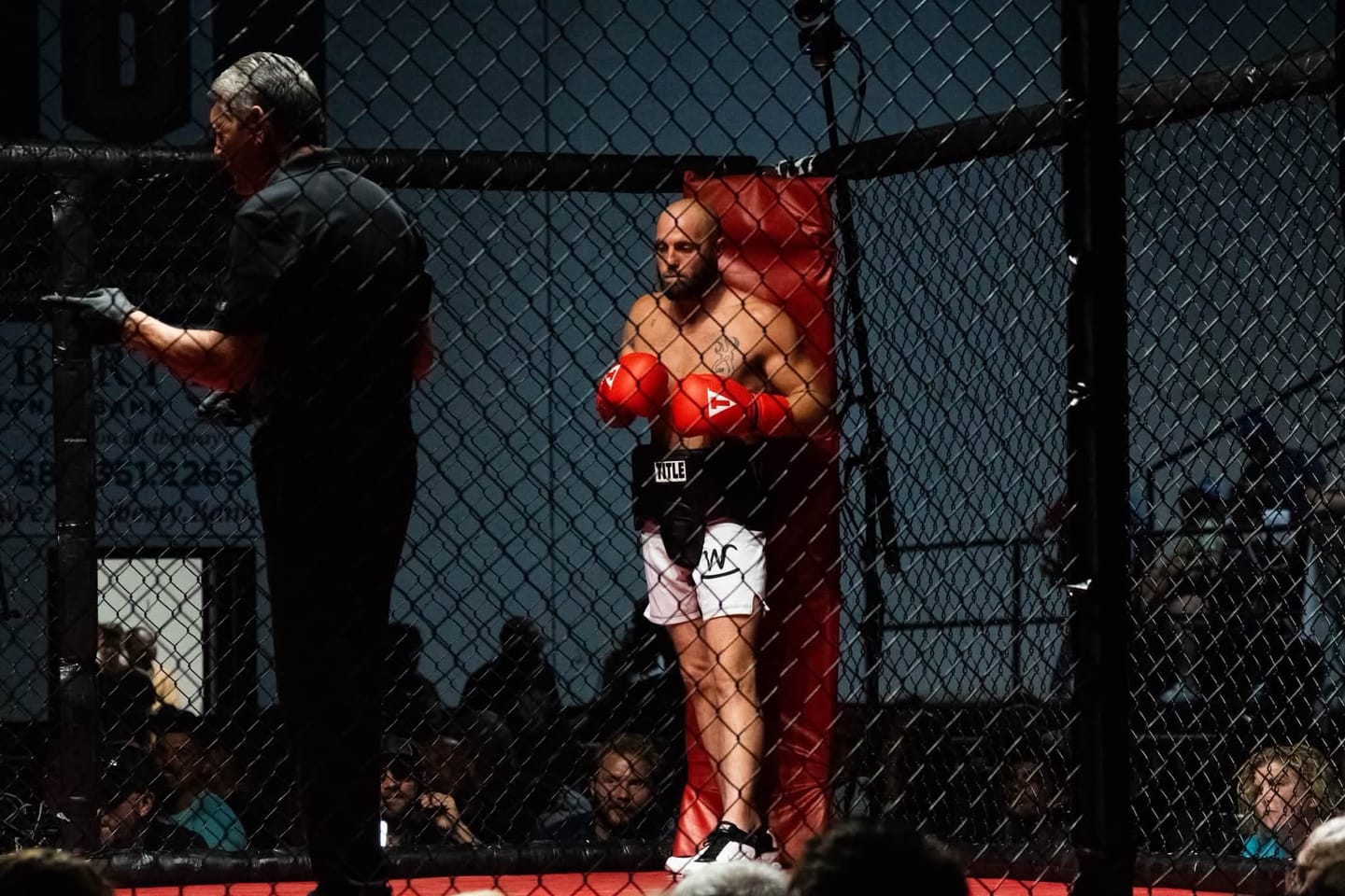 Customer photo review of Custom White MMA Shorts