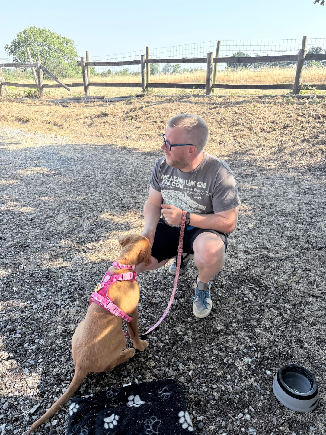 Customer photo review of Tough Trails™ Harness - Walkies Ready® Raspberry Pink