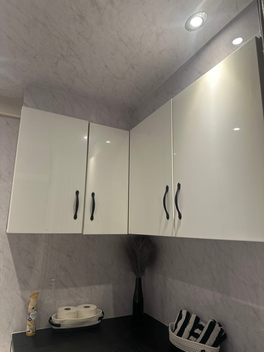 Customer photo review of 4 Pack | 8mm Grey Marble Gloss Wall & Ceiling Panel 2.6M