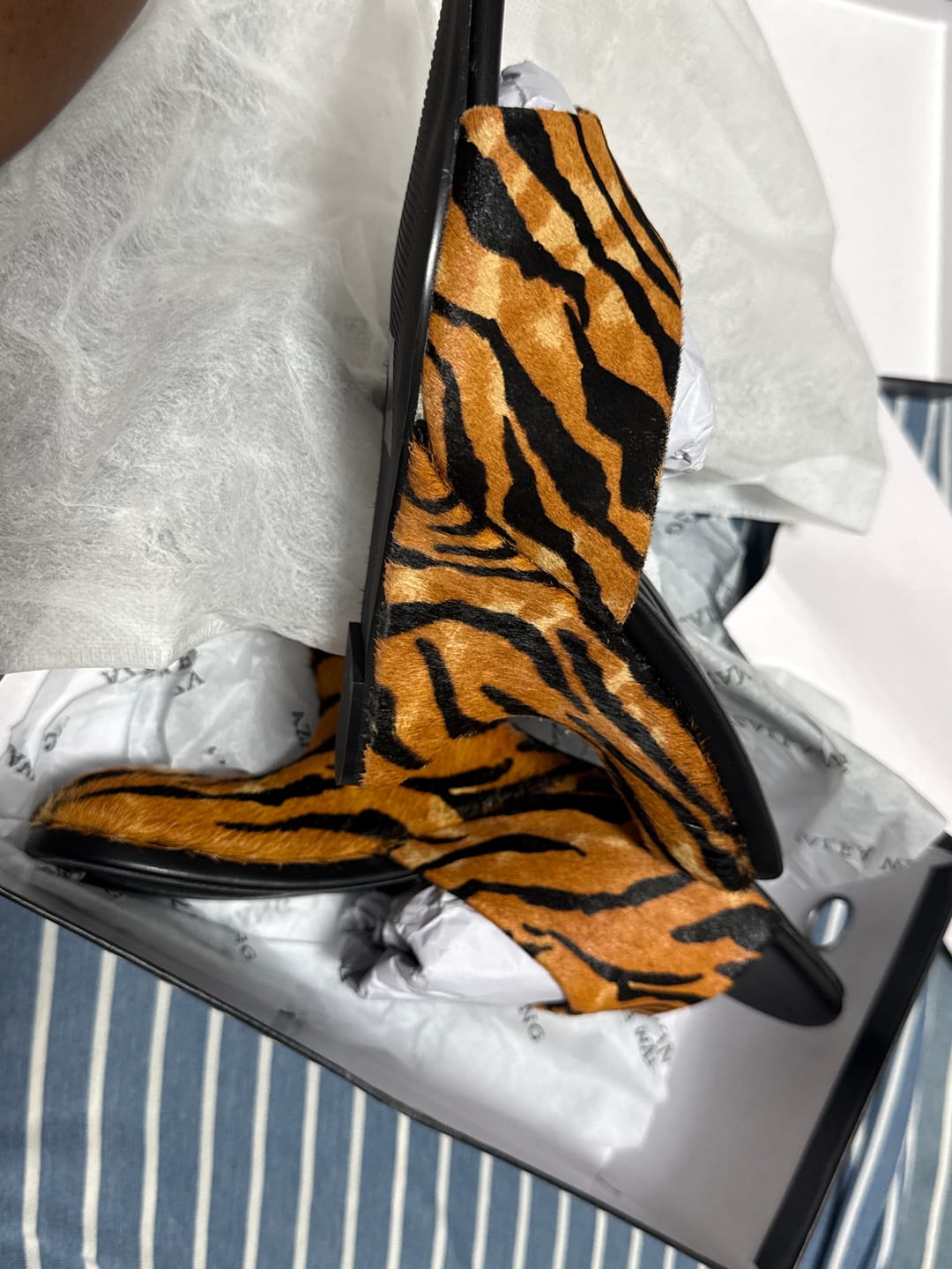 Customer photo review of VASA-TIGER CALF HAIR WEDGE SANDAL