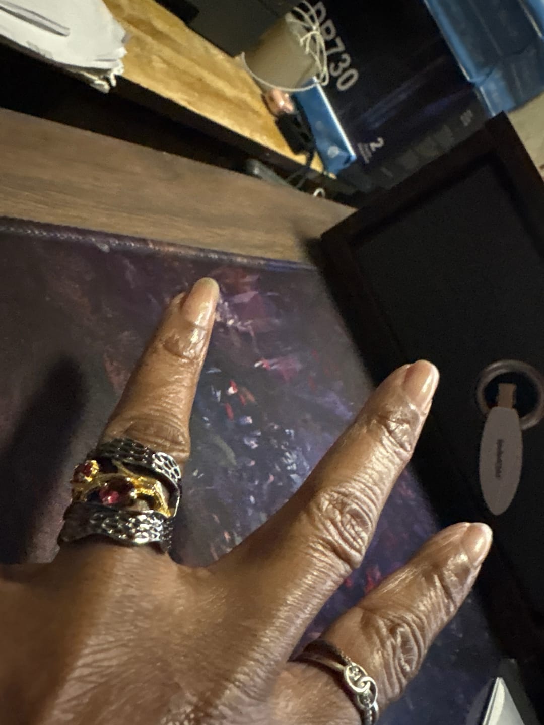 Customer photo review of Retro Red Garnet Ring