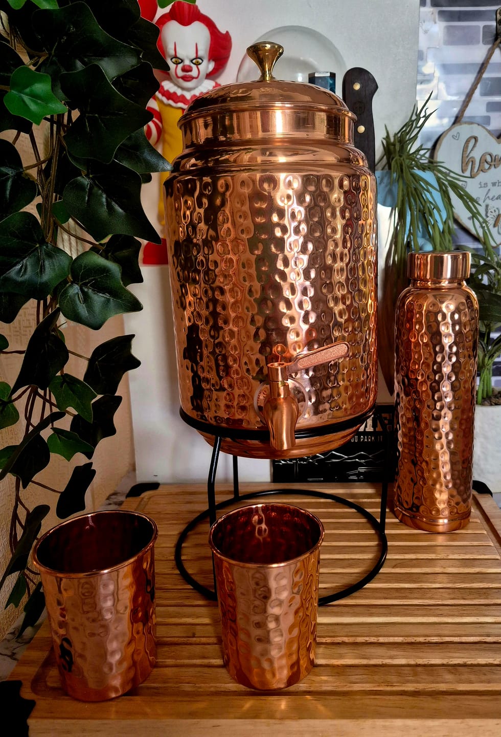Customer photo review of Hammered Pure Copper Water Bottle 950ml