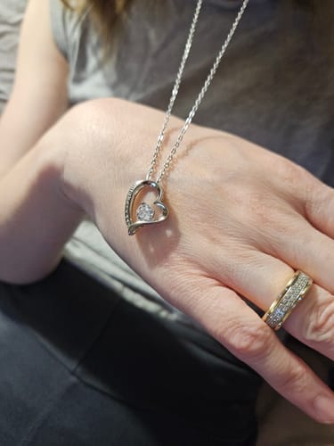 Customer photo review of To My Wife Forever Love Necklace – Romantic Gift from Husband with Heartfelt Message Card