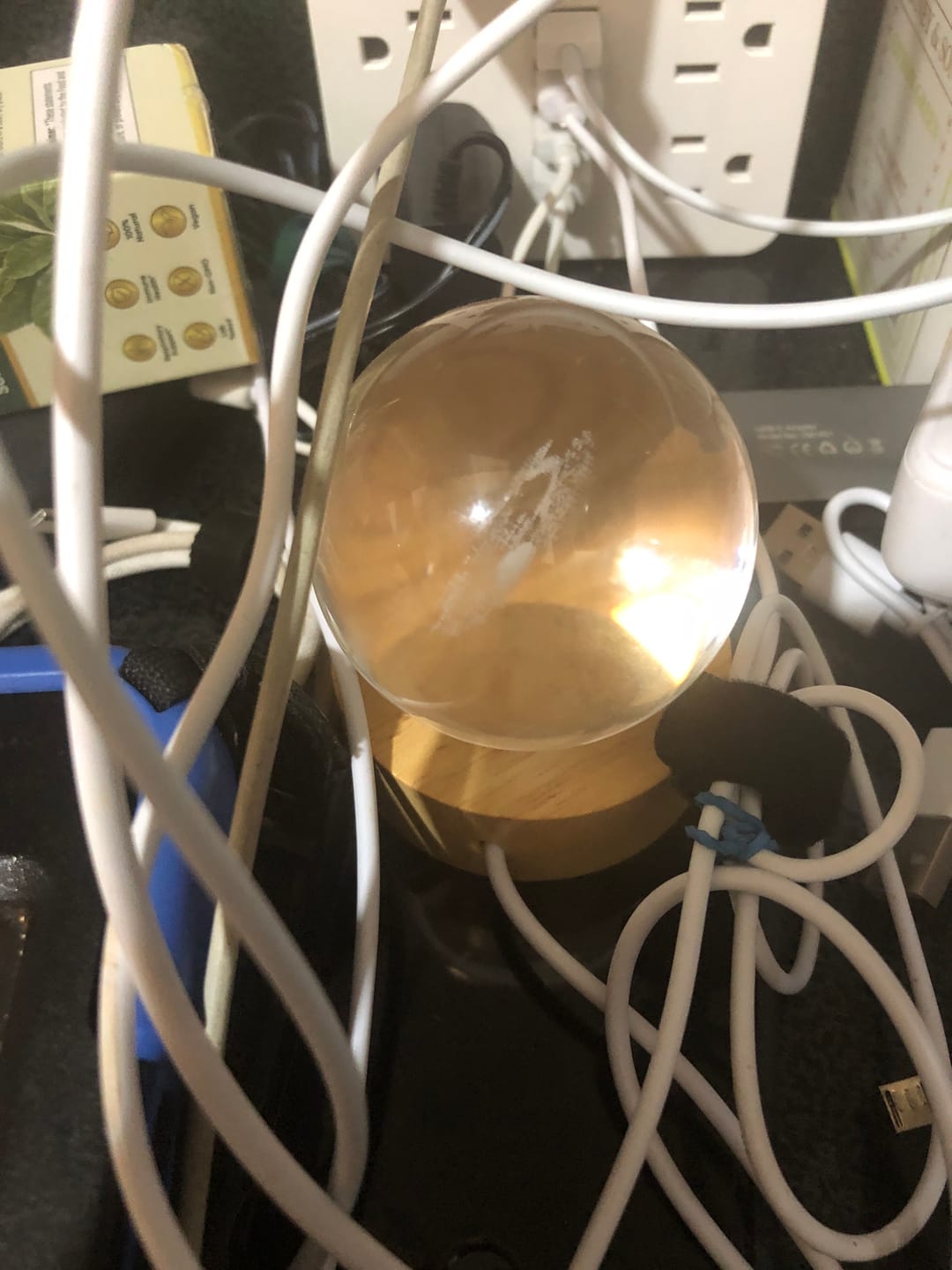 Customer photo review of Custom Photo When You Miss Me - Personalized Crystal Ball LED Night Light - Sympathy Gift For Family Members