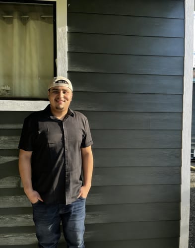 Customer photo review of Men's Linen Cotton Blend Short Sleeve Shirt