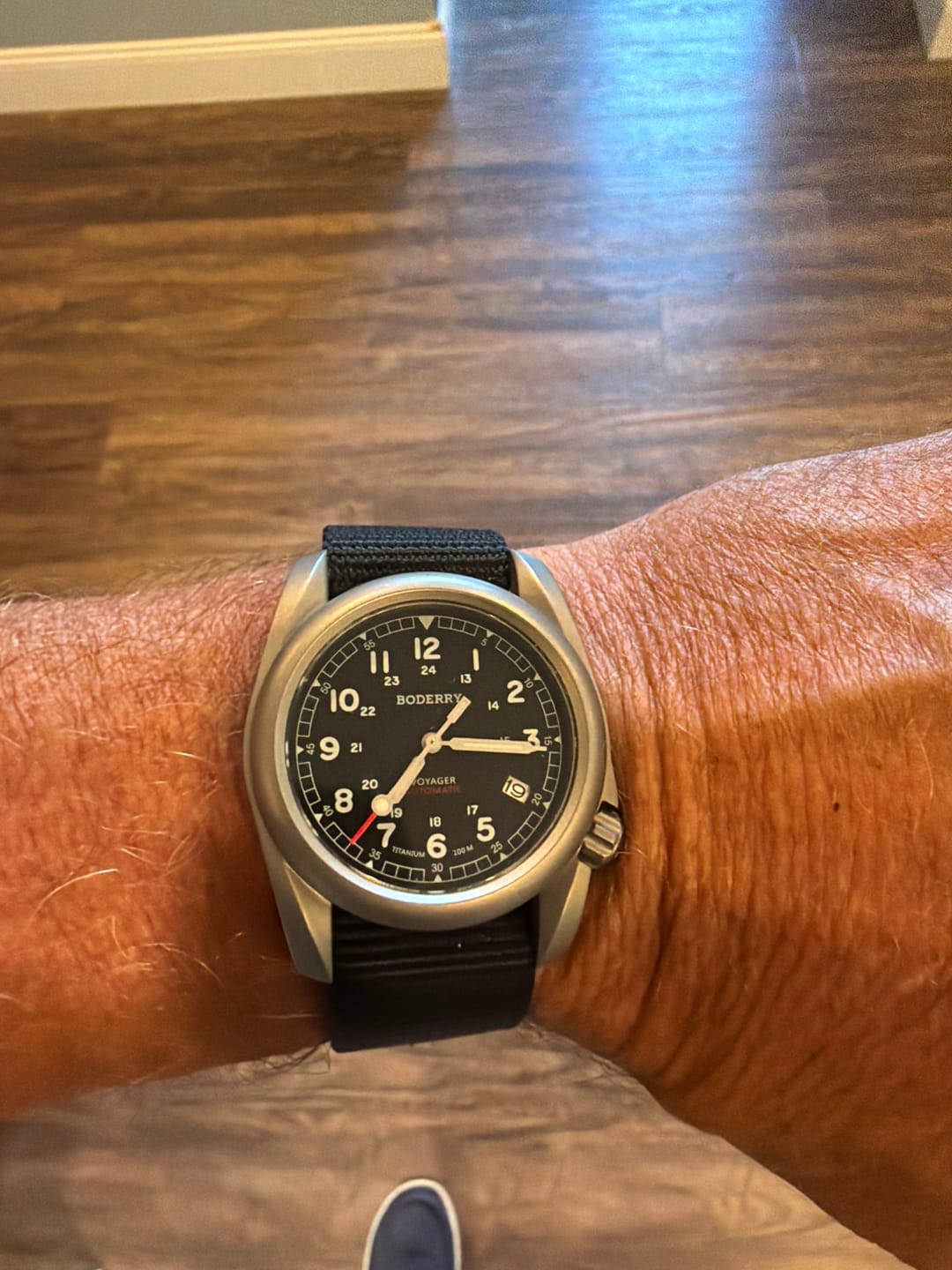 Customer photo review of VOYAGER - 100M Waterproof Titanium Automatic Field Watch | Black