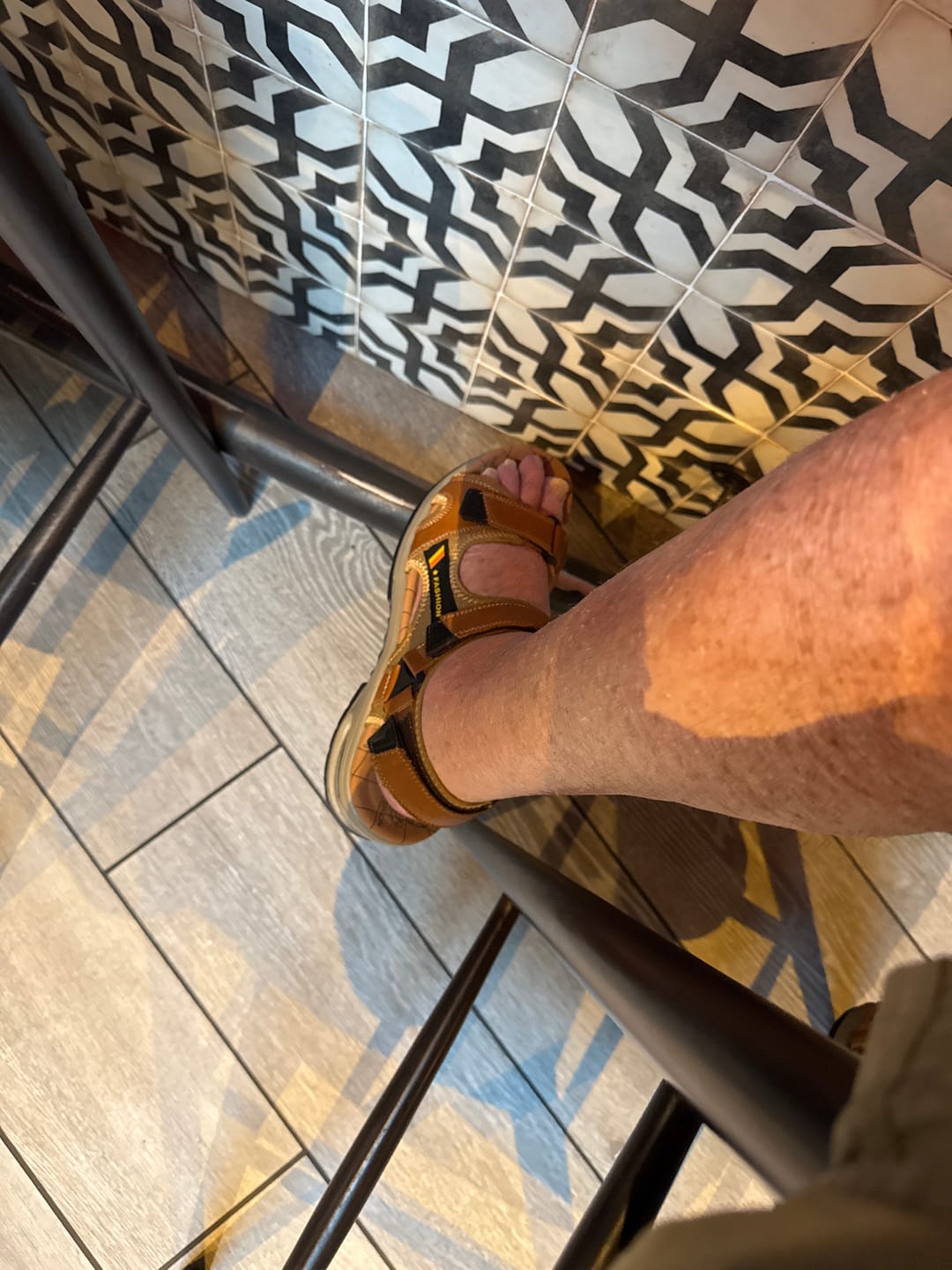 Customer photo review of Men's Orthopedic Leather Sandals – Breathable, Adjustable, Air Cushion