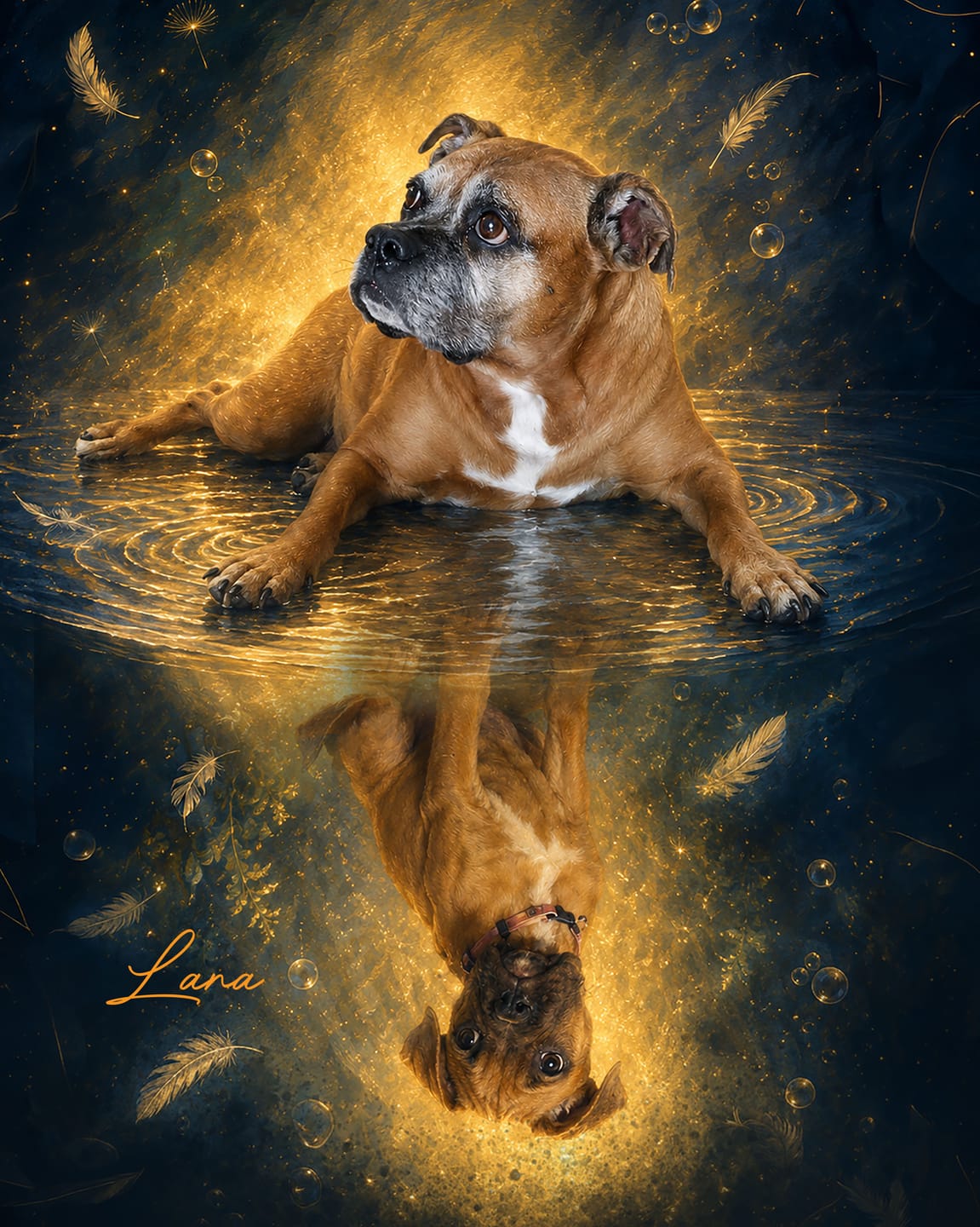 Customer photo review of Custom Pet Portrait Canvas - From First to Forever