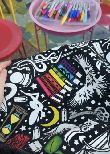 Customer photo review of Custom Blanket - For Adults - DIY Drawing with Markers