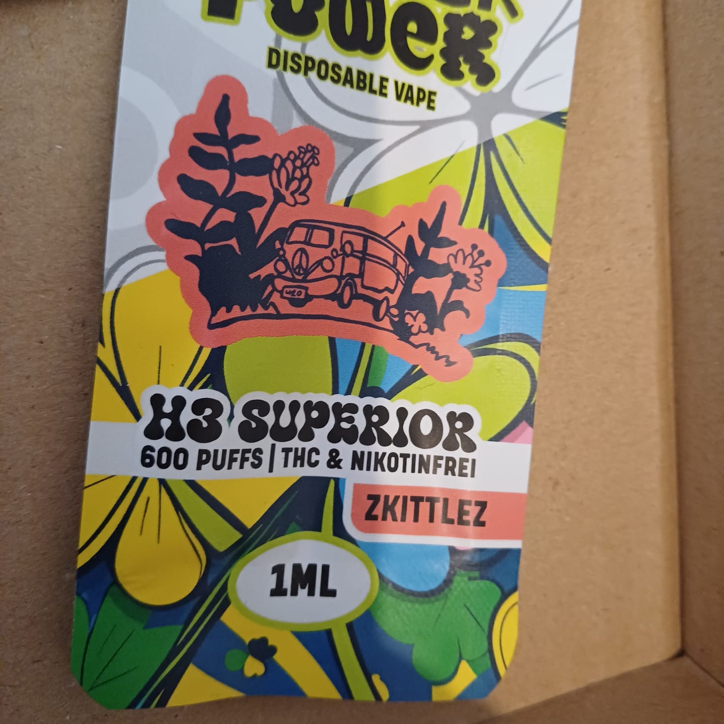 Customer photo review of 🍬Flower Power Vape Zkittlez Superior Blend