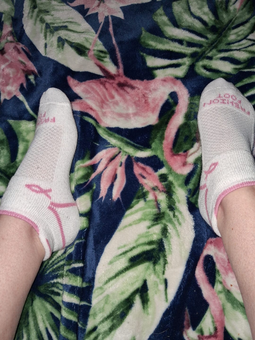 Customer photo review of 3 Pr Women's Low Cut Tab Pink Ribbon Ankle Socks