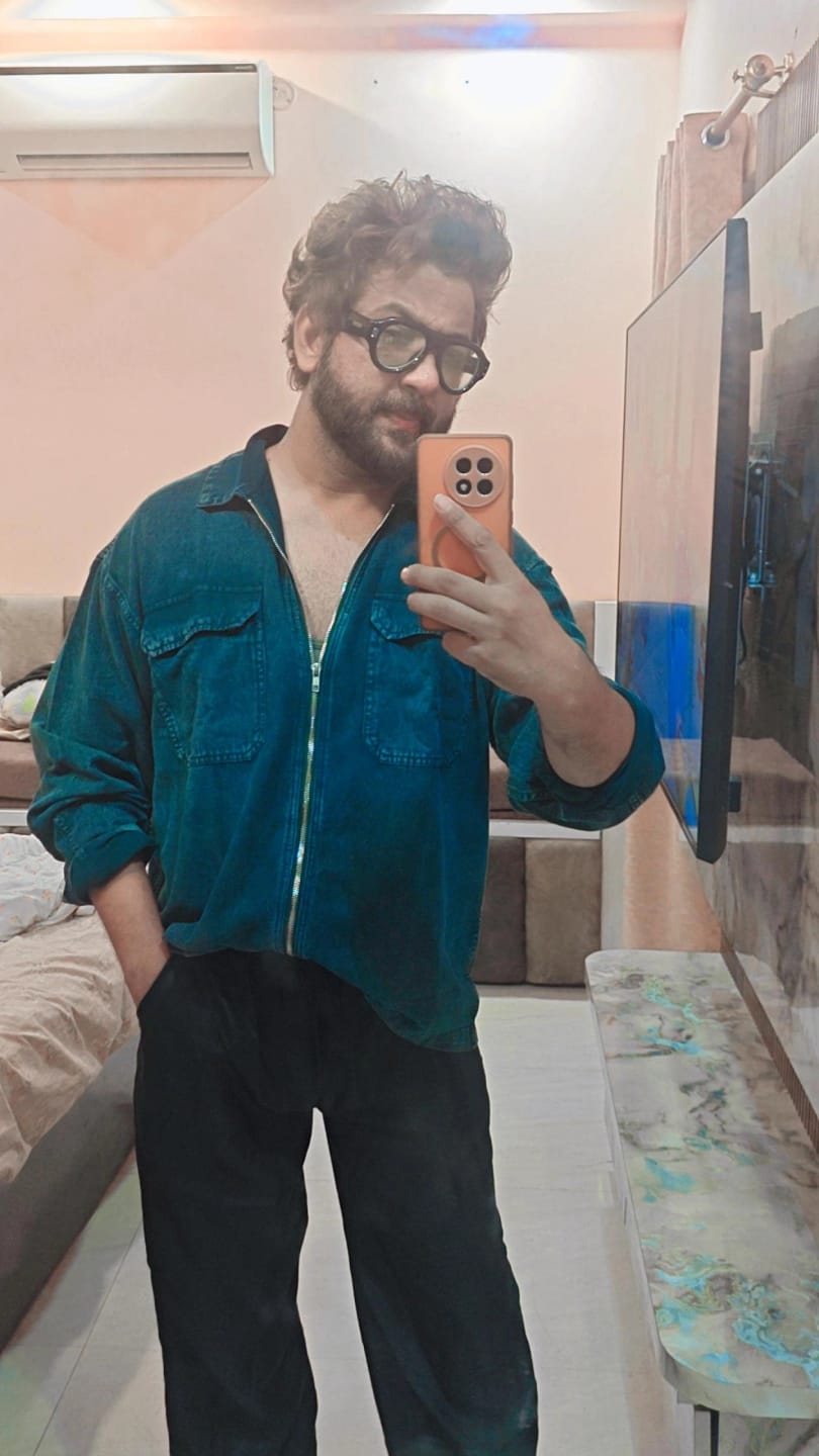 Customer photo review of Dark Teal Washed Denim Overshirt