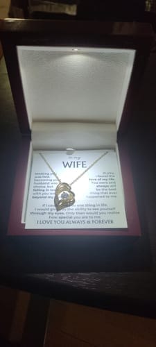 Customer photo review of To My Wife Forever Love Necklace – Romantic Gift from Husband with Heartfelt Message Card
