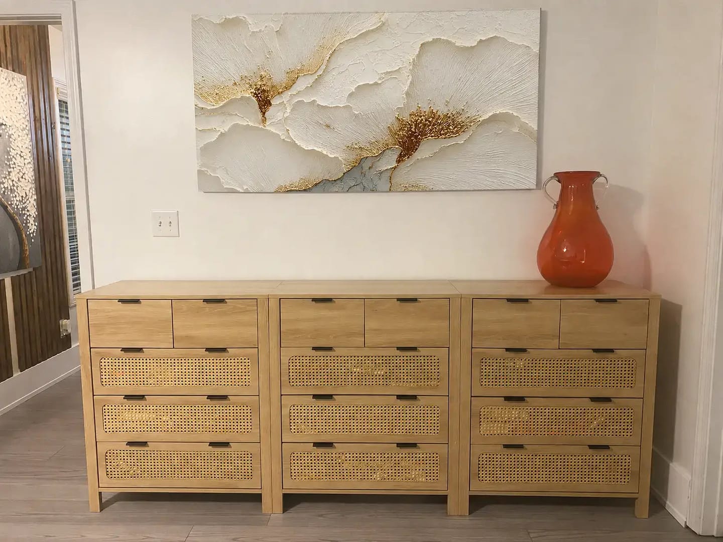 Customer photo review of Gilded Ivory Petals Abstract Wall Art