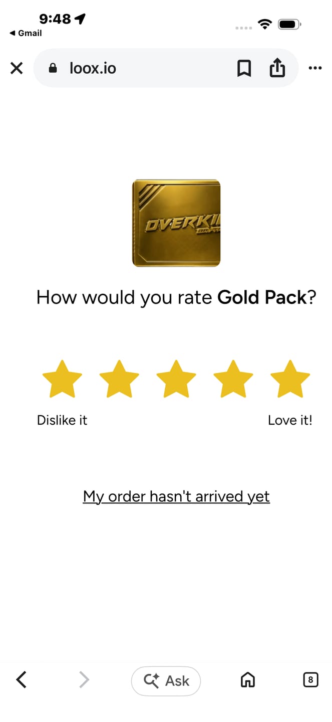 Customer photo review of Gold Pack