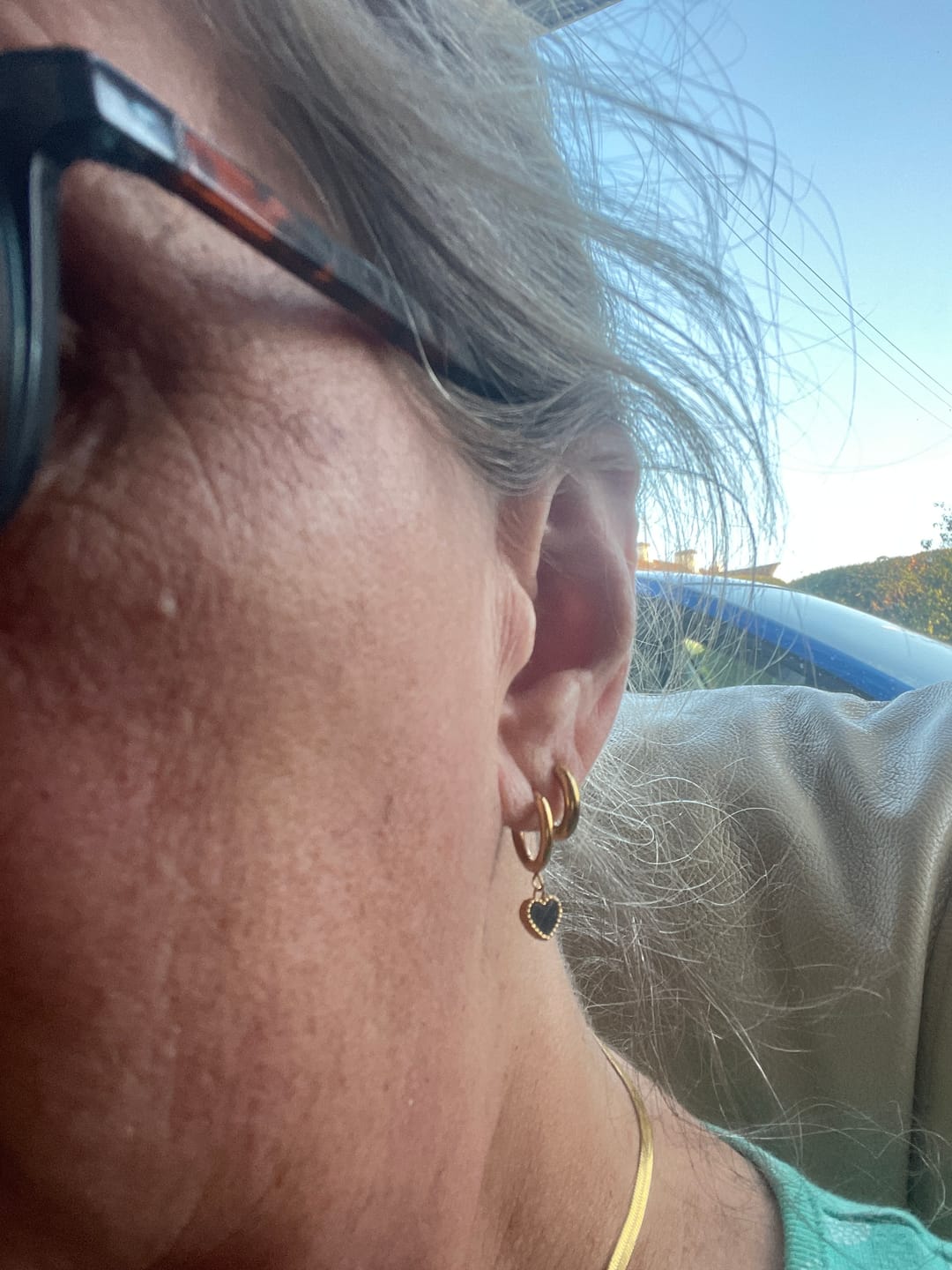 Customer photo review of 'Tainted Hearts' Hoop Earrings