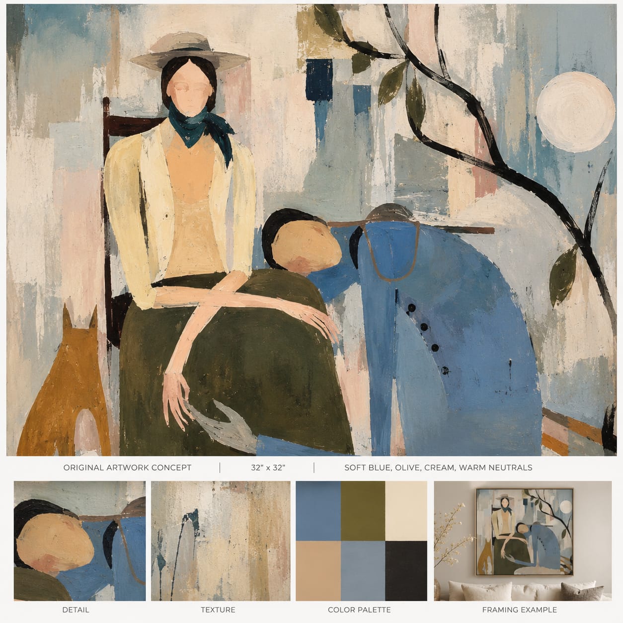 Customer photo review of The Gathering — Figurative Group Scene Canvas Wall Art #AB018