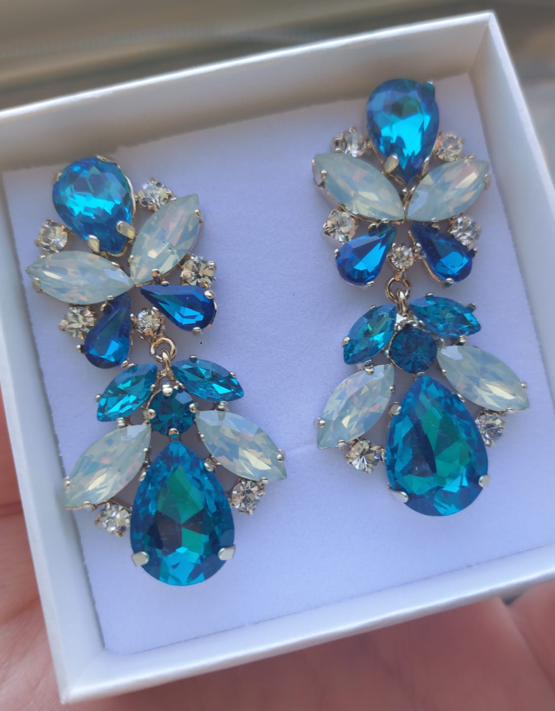 Customer photo review of Double Siki - Blu mare (Orecchini in Acciaio Inossidabile)