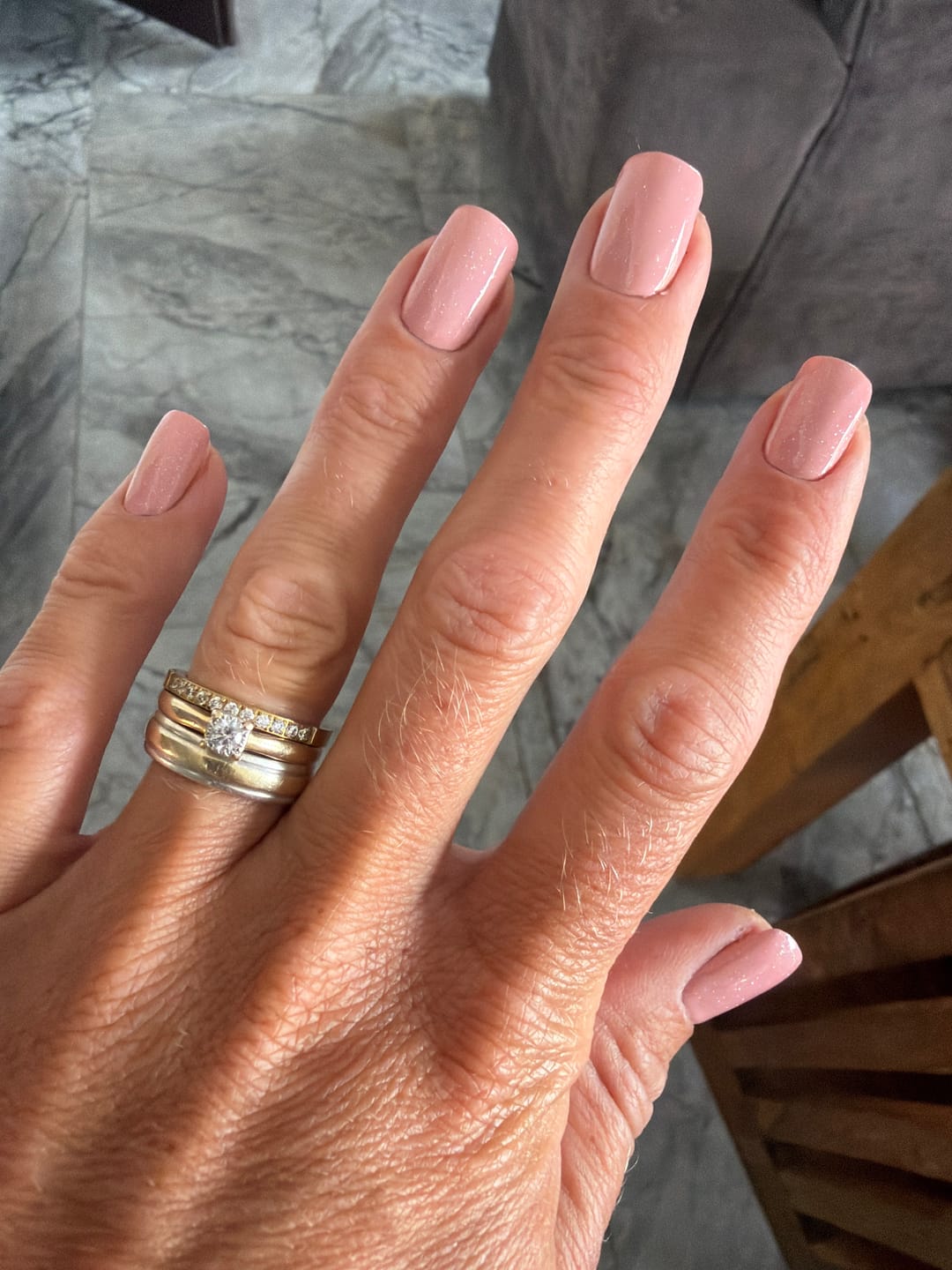 Customer photo review of 2mm Gold Half Glitz Eternity Ring | Cubic Zirconia Stacking Ring