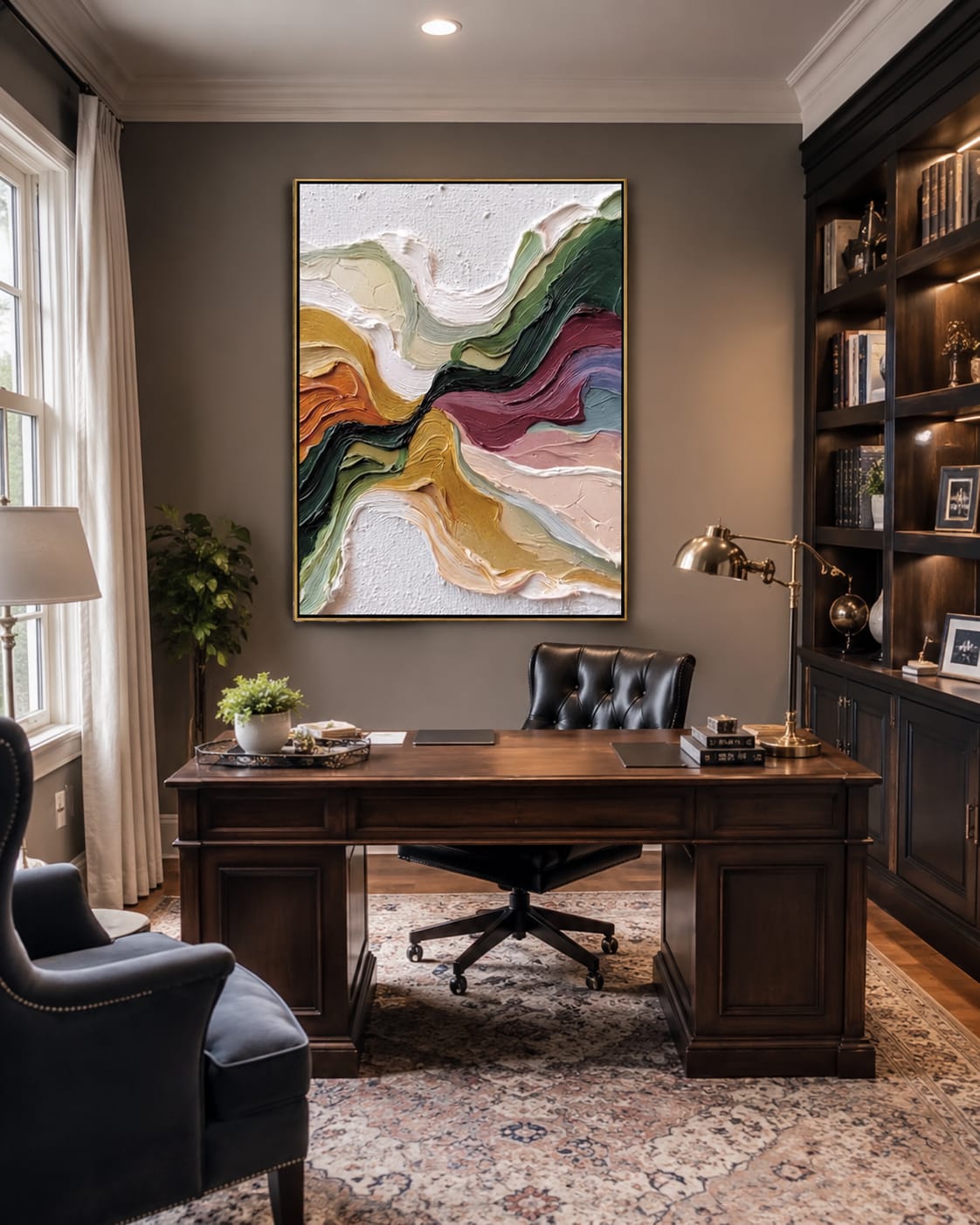 Customer photo review of Primal Flow – Wabi-sabi Heavy Impasto Abstract Painting | Modern Minimalist Entryway Art