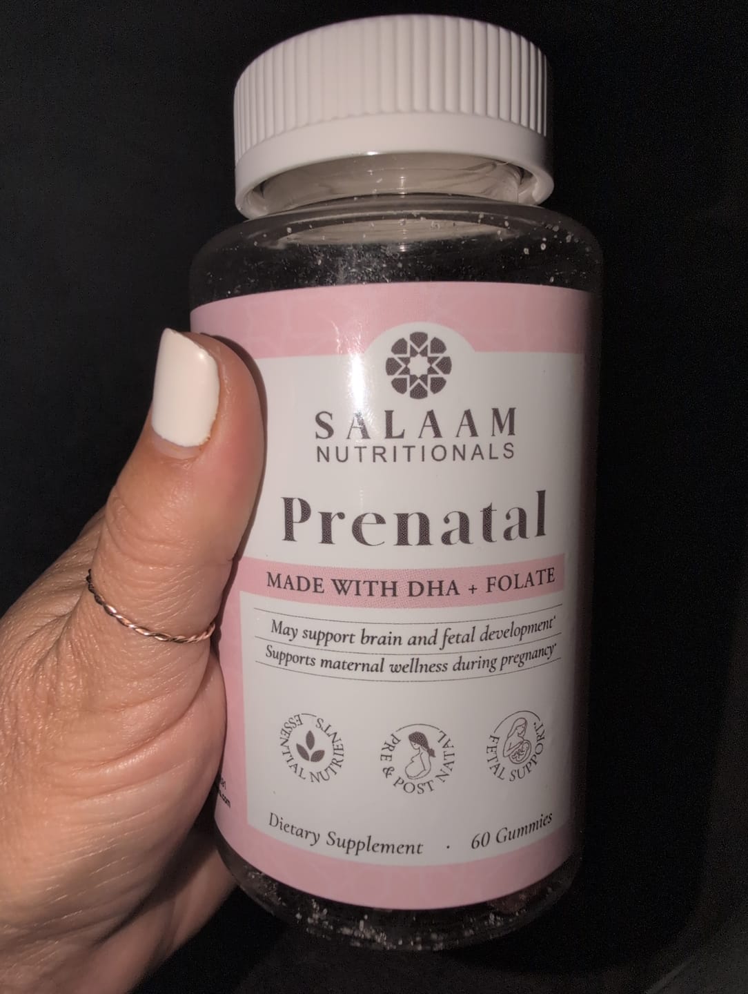 Customer photo review of (NEW) Halal Essential Prenatal Vitamins - Gummy Multivitamins with Folate & DHA - 60 Count