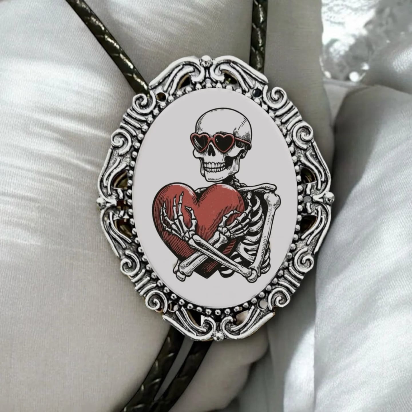 Customer photo review of Skeleton Bolo Tie, Valentine’s Day Western Accessory