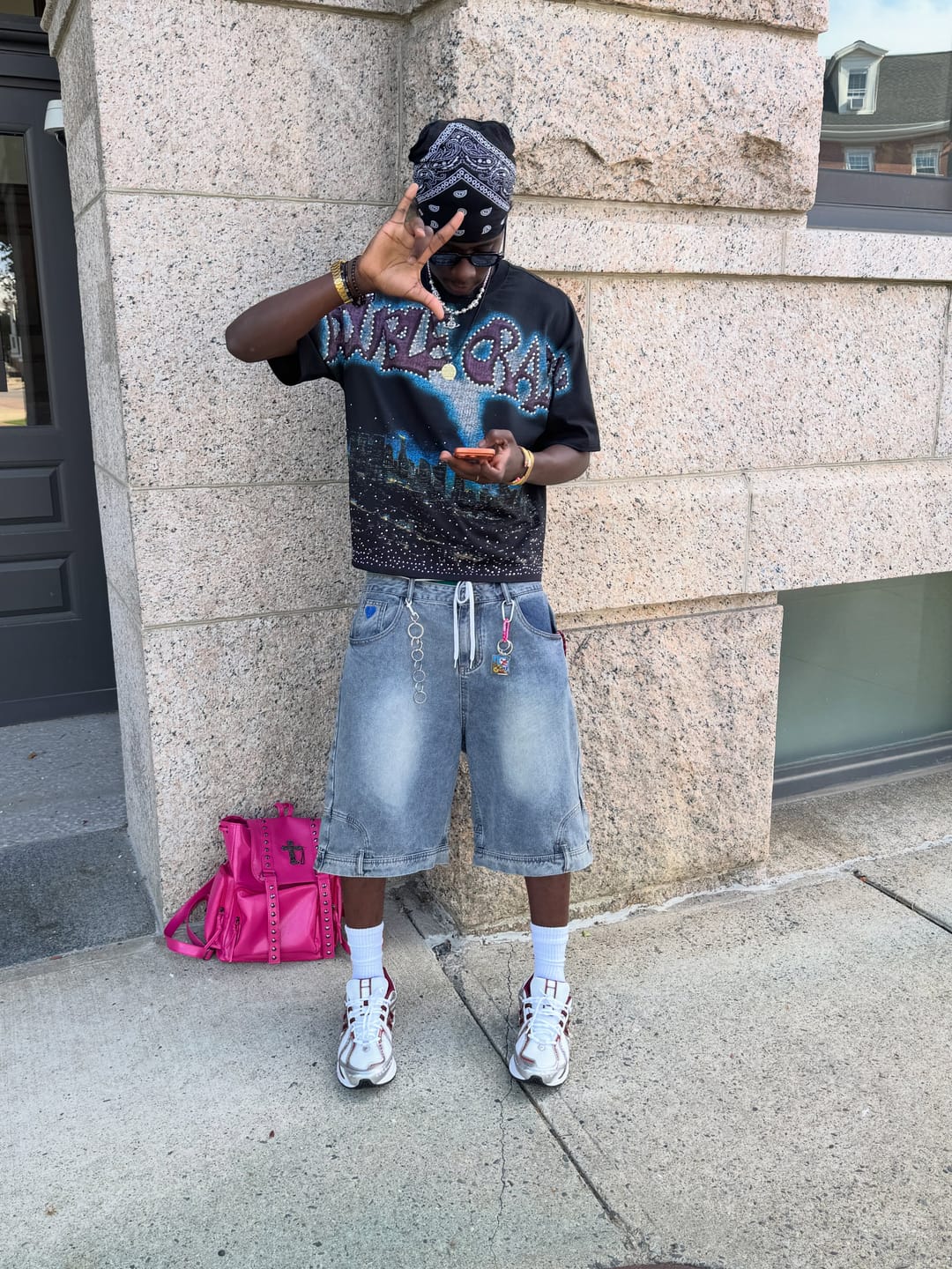 Customer photo review of Boxy L.A. Skyline Iced Out Tee-435