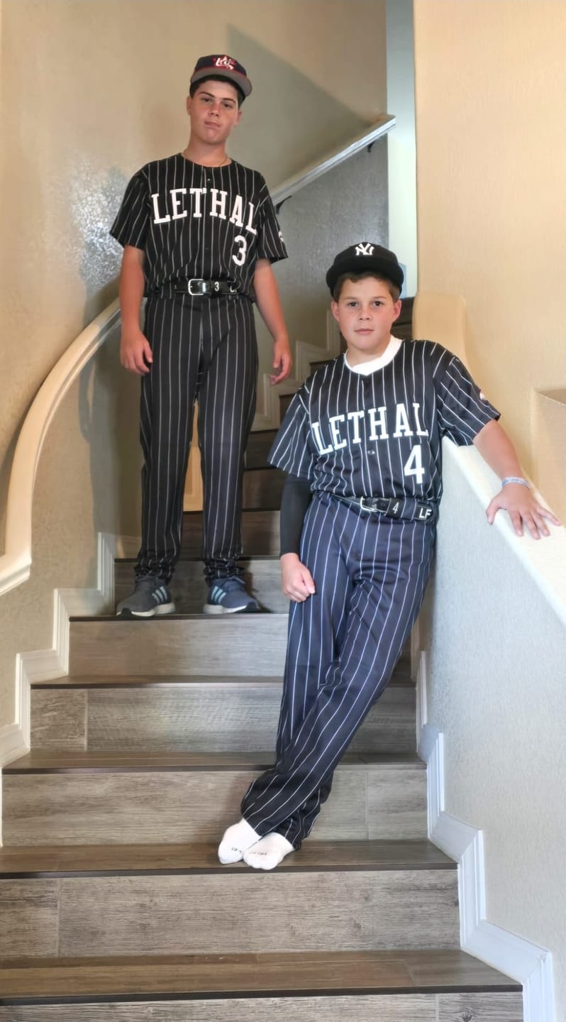 Customer photo review of Custom Black White Stripe Fashion Authentic Baseball Jersey