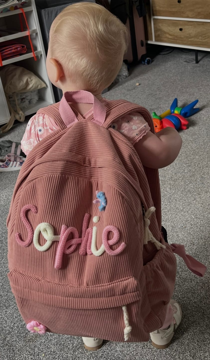 Customer photo review of K&C - Personalized Knitted Backpack