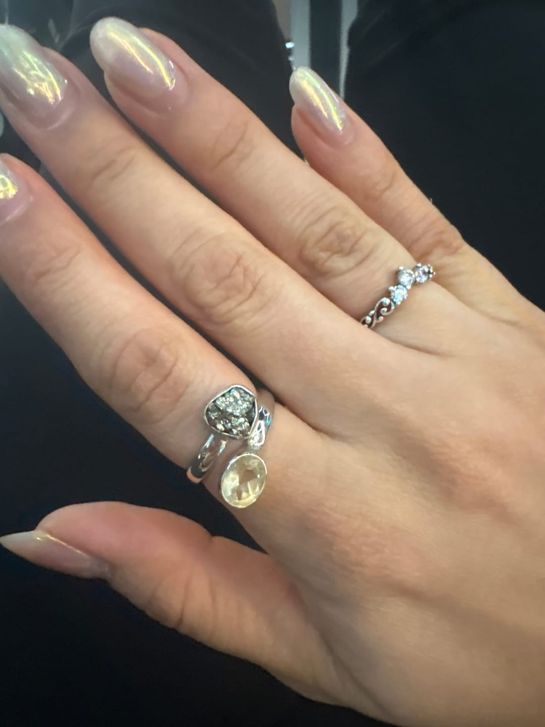 Customer photo review of Citrine + Pyrite oval ring