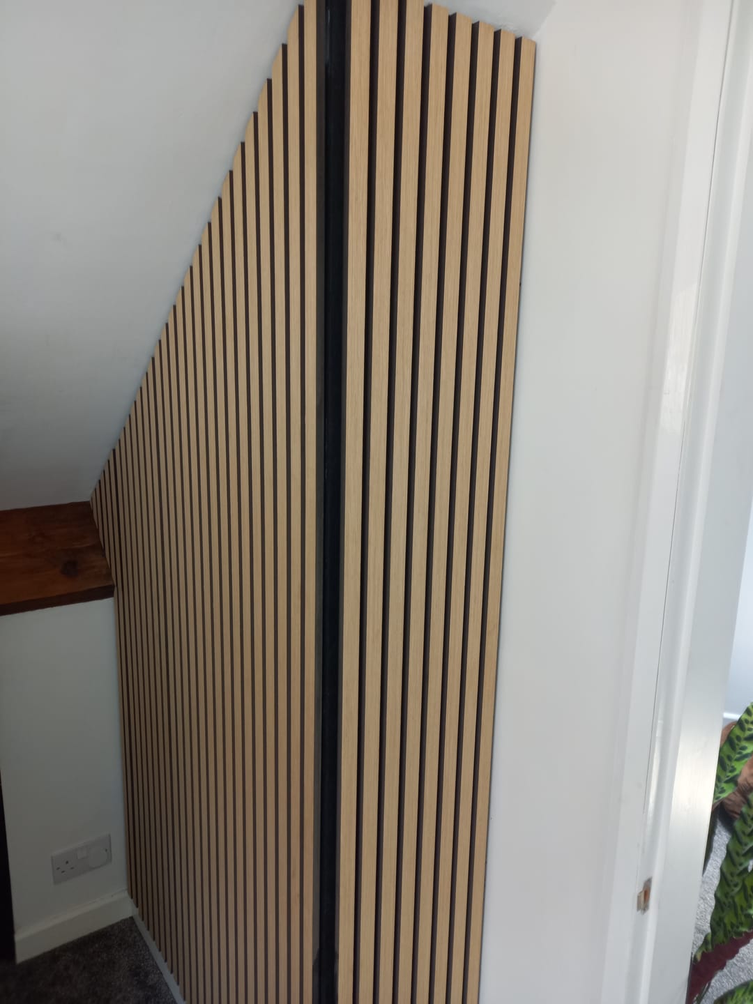 Customer photo review of Acoustic Slat Wall Panels Wooden Decorative Wall Panels Natural Oak Premium 2.4m x 0.6m
