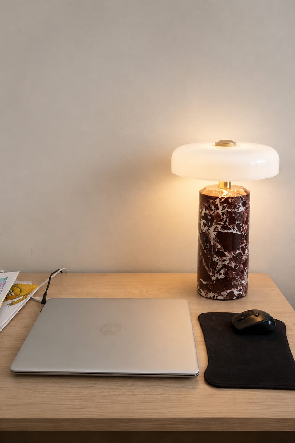 Customer photo review of Wireless Marble Glass Table Lamp