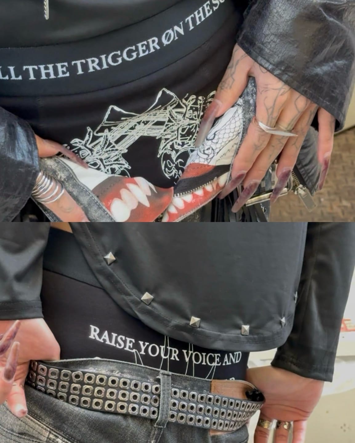 Customer photo review of Triple Rivet Leather Belt&nbsp;
