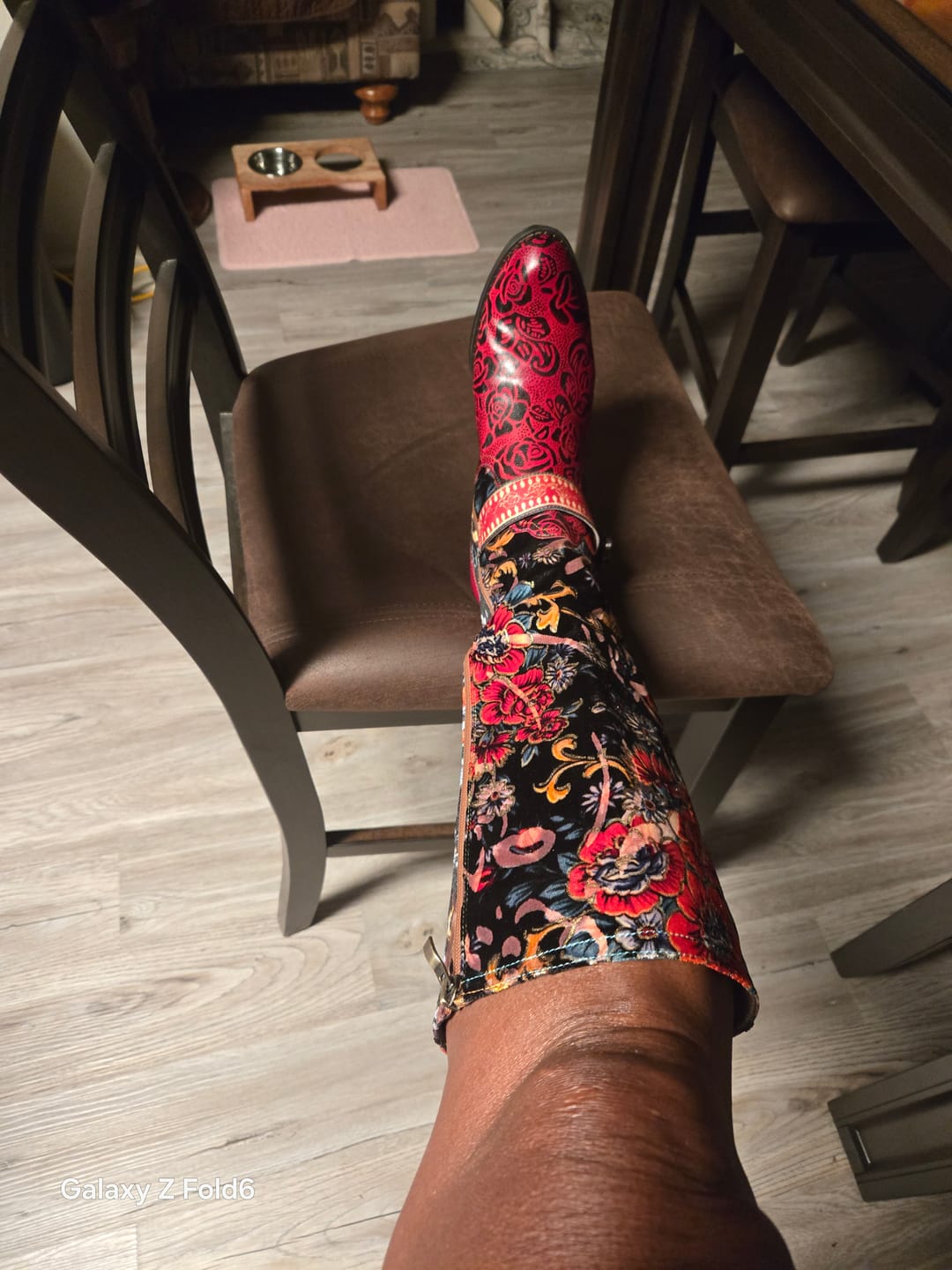 Customer photo review of Handmade Floral Embossed Embroidery Elegant Boots