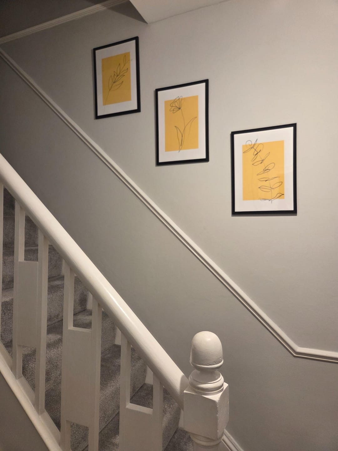 Customer photo review of Set of 3 Yellow Botanical Wall Art Prints