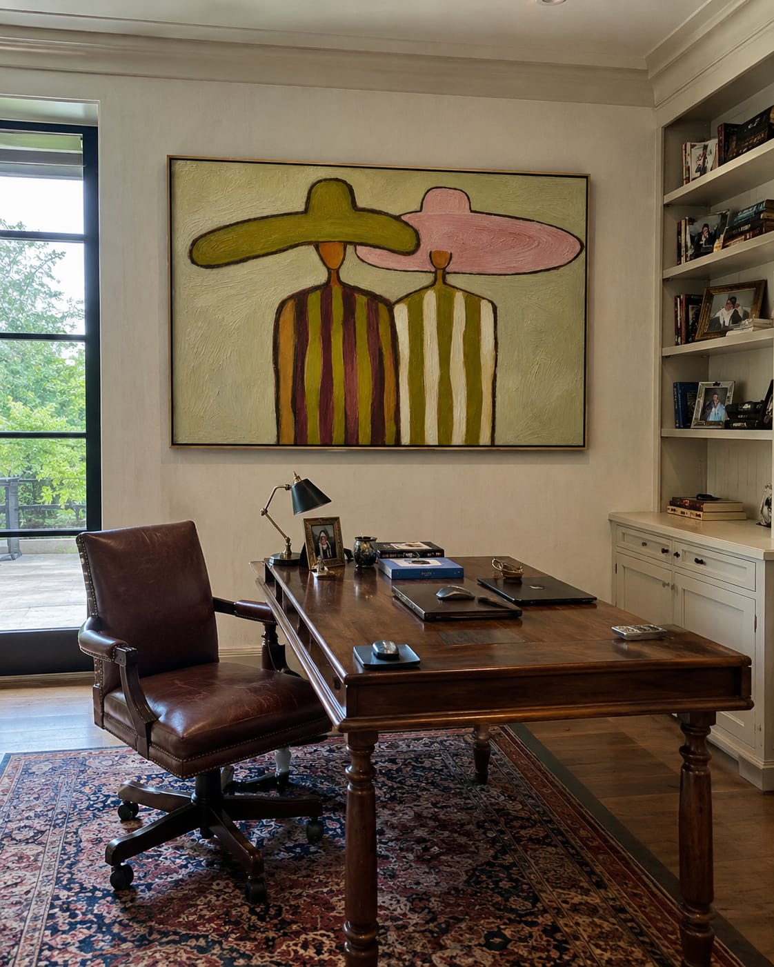 Customer photo review of Sage & Rose – Vintage Americana Two Figures in Sombreros Painting | Colorful Folk Art Living Room Art