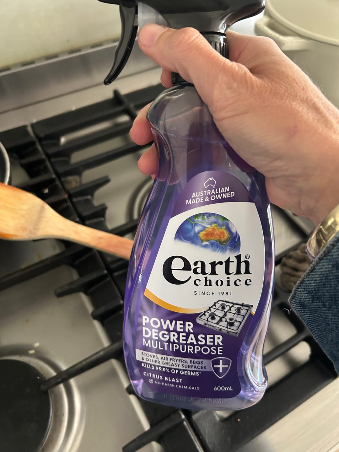 Customer photo review of Earth Choice Power Degreaser Multipurpose 600mL