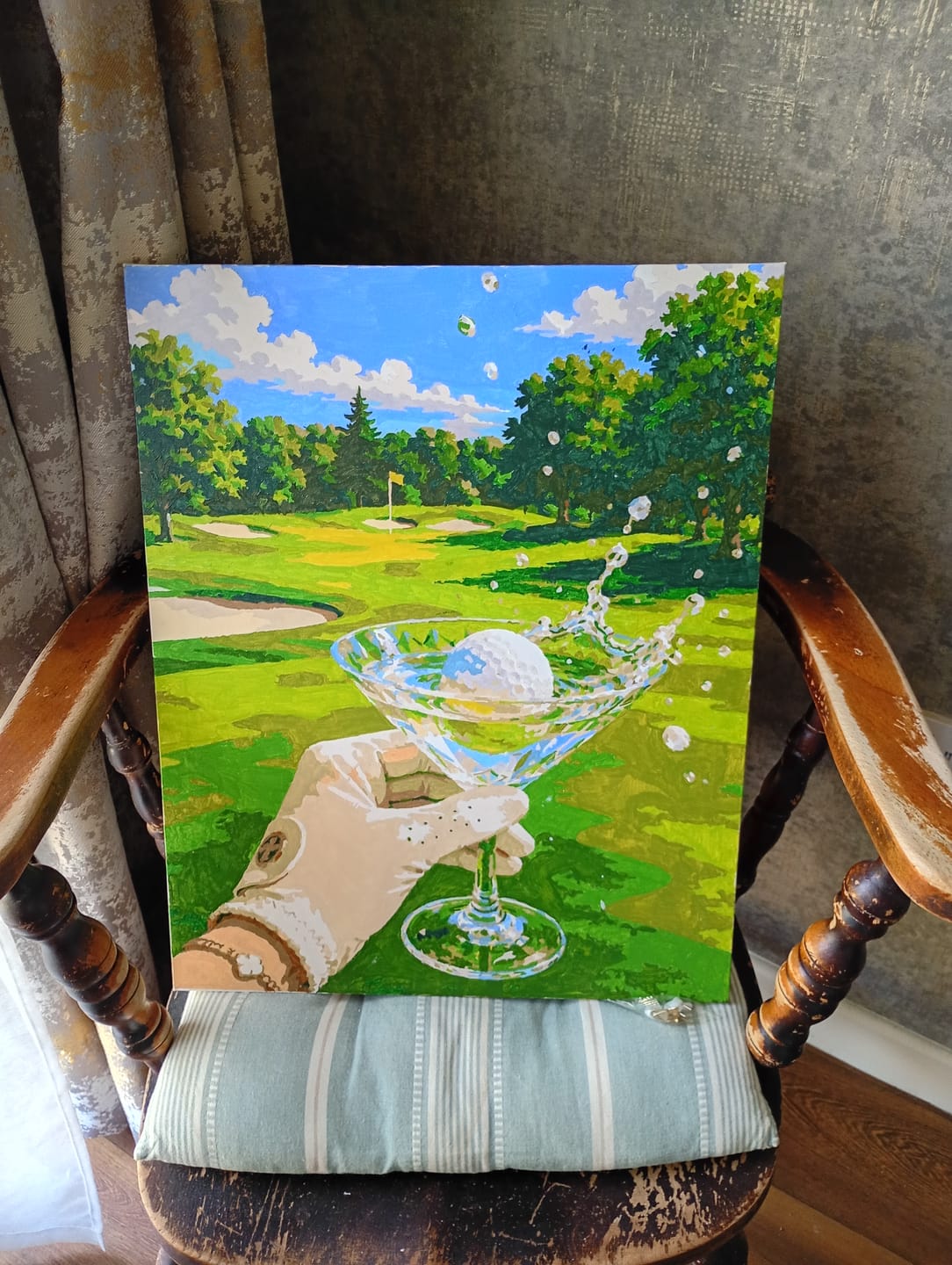 Customer photo review of Golf & Martini | Paint by Number
