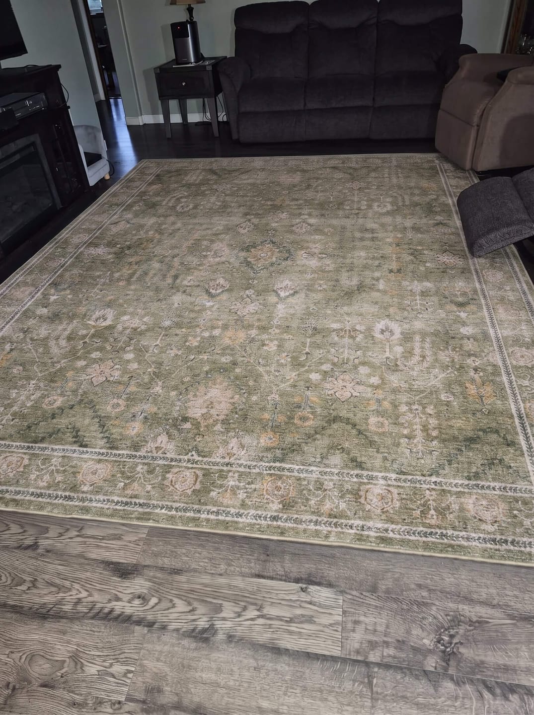 Customer photo review of Linden Washable Area Rug - Green