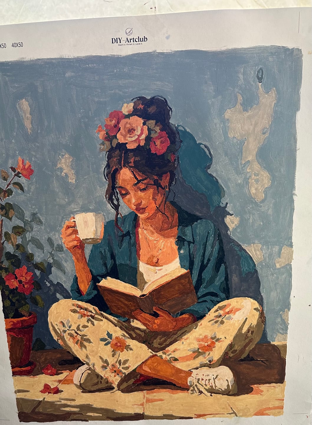Customer photo review of Floral Escape | Paint by Number