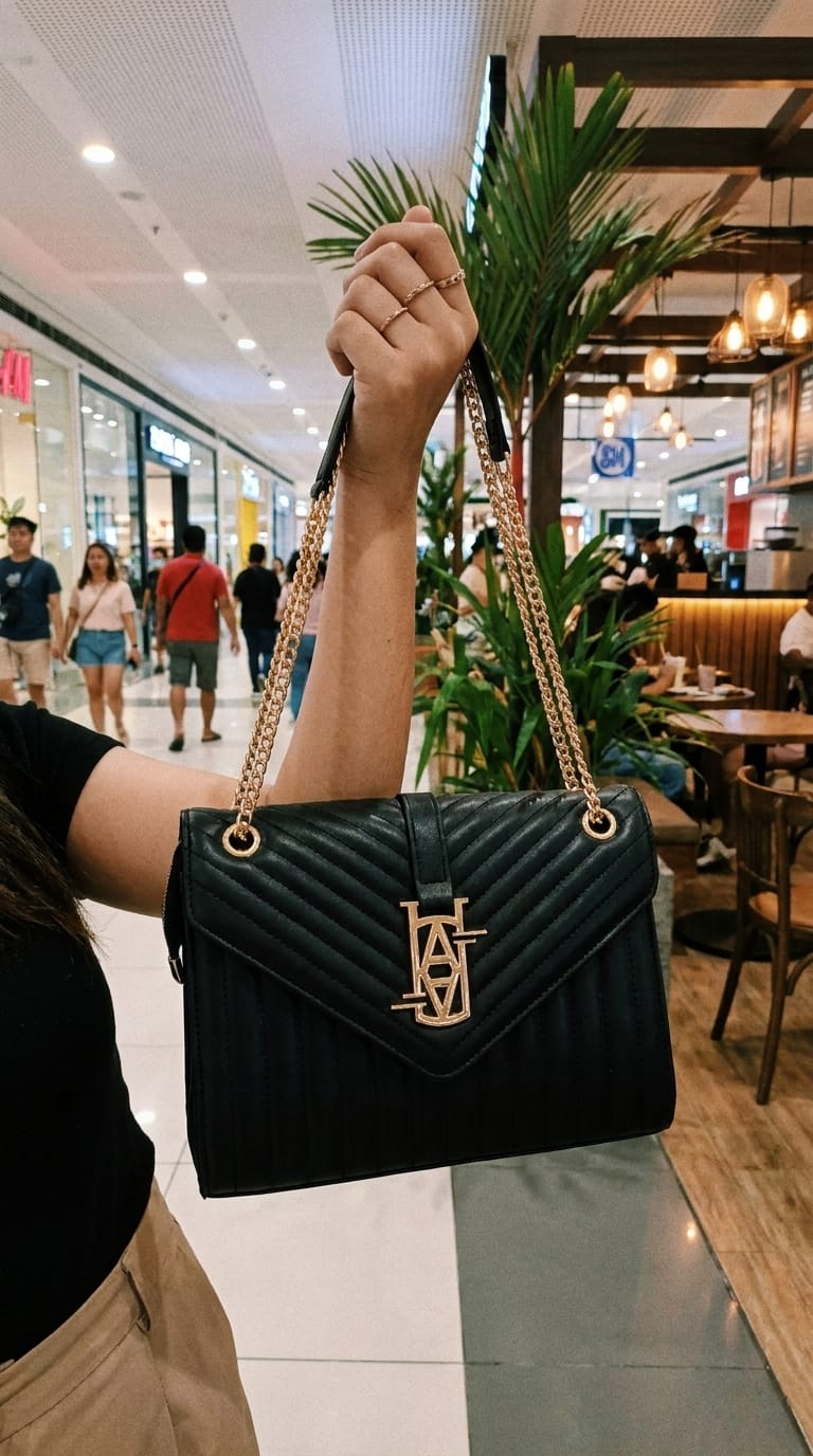 Customer photo review of MADRID LEATHER ENVELOPE BAG