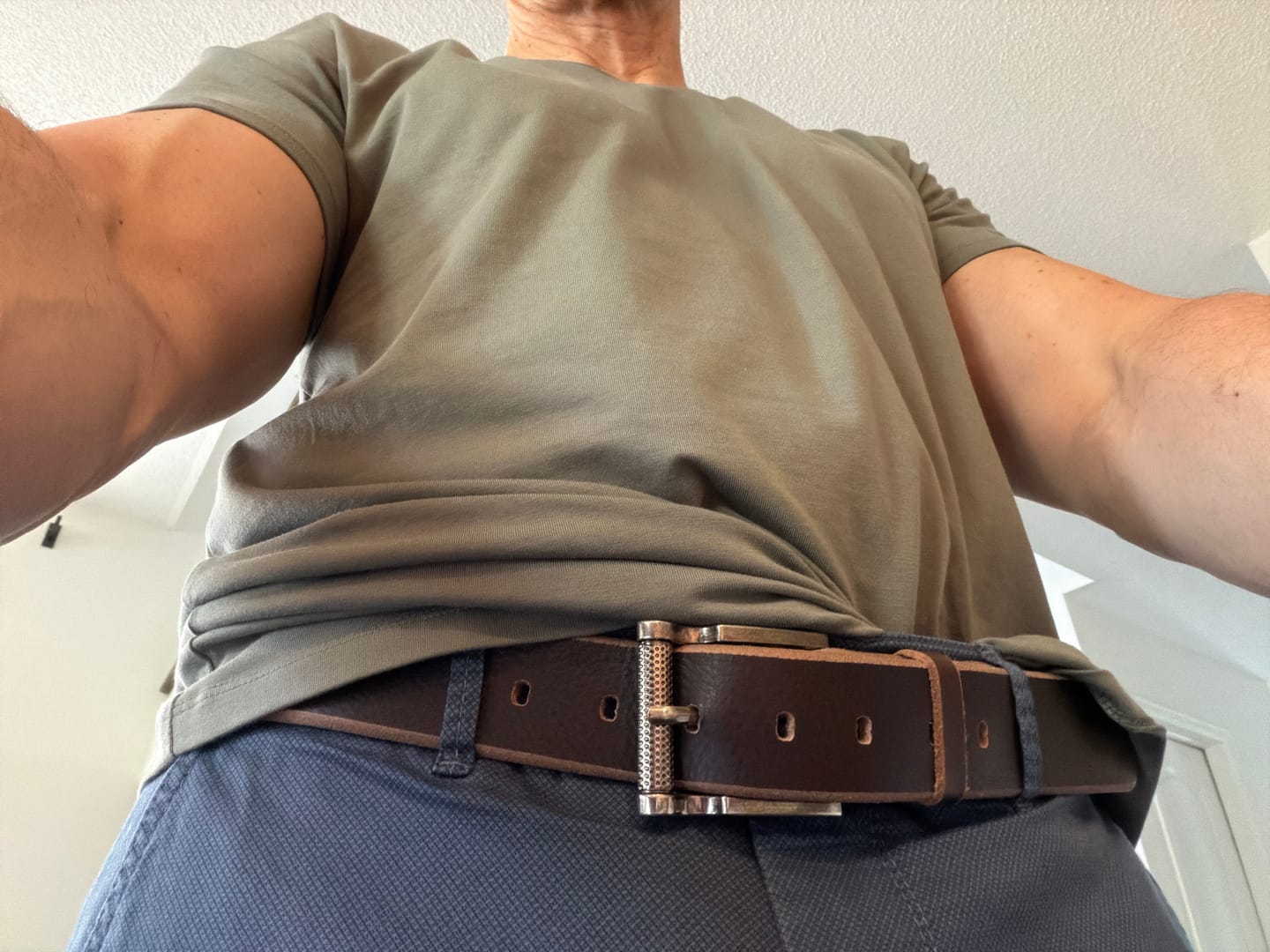 Customer photo review of The Maverick Belt - Extra Thick 100% American Pebble Grain Bison Leather Belt