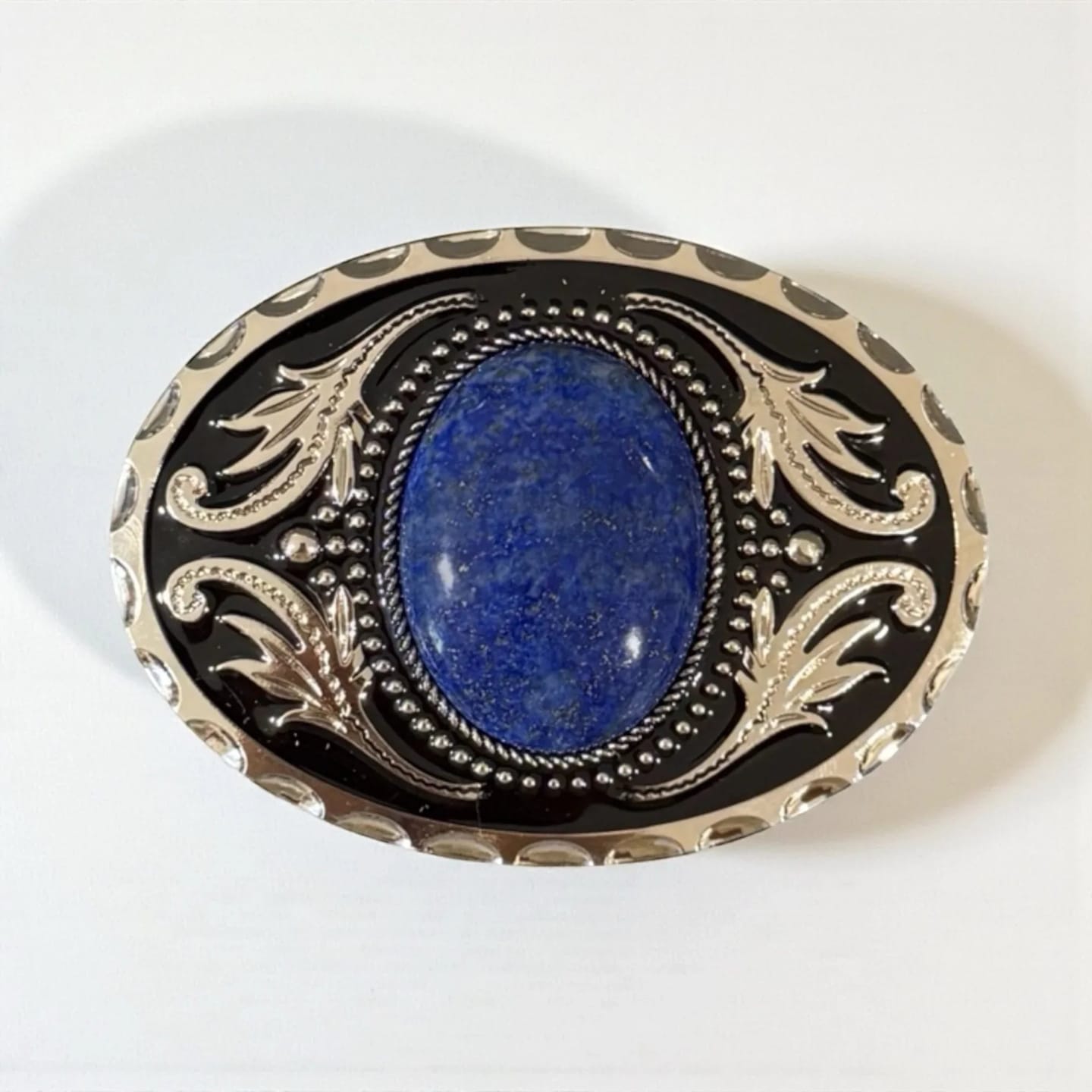 Customer photo review of Blue Stone Belt Buckle Cowboy Western Accessory
