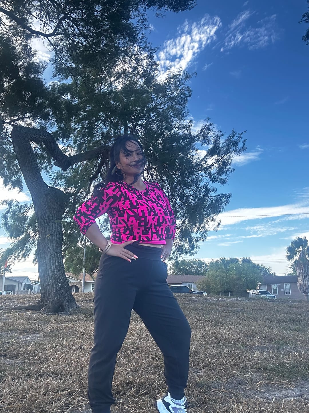 Customer photo review of Ultrabright Long Sleeve Mesh Crop Top