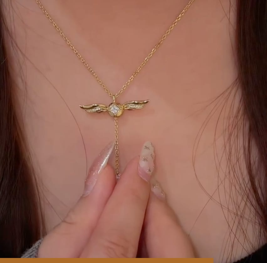 Customer photo review of Premium Golden Snitch Necklace