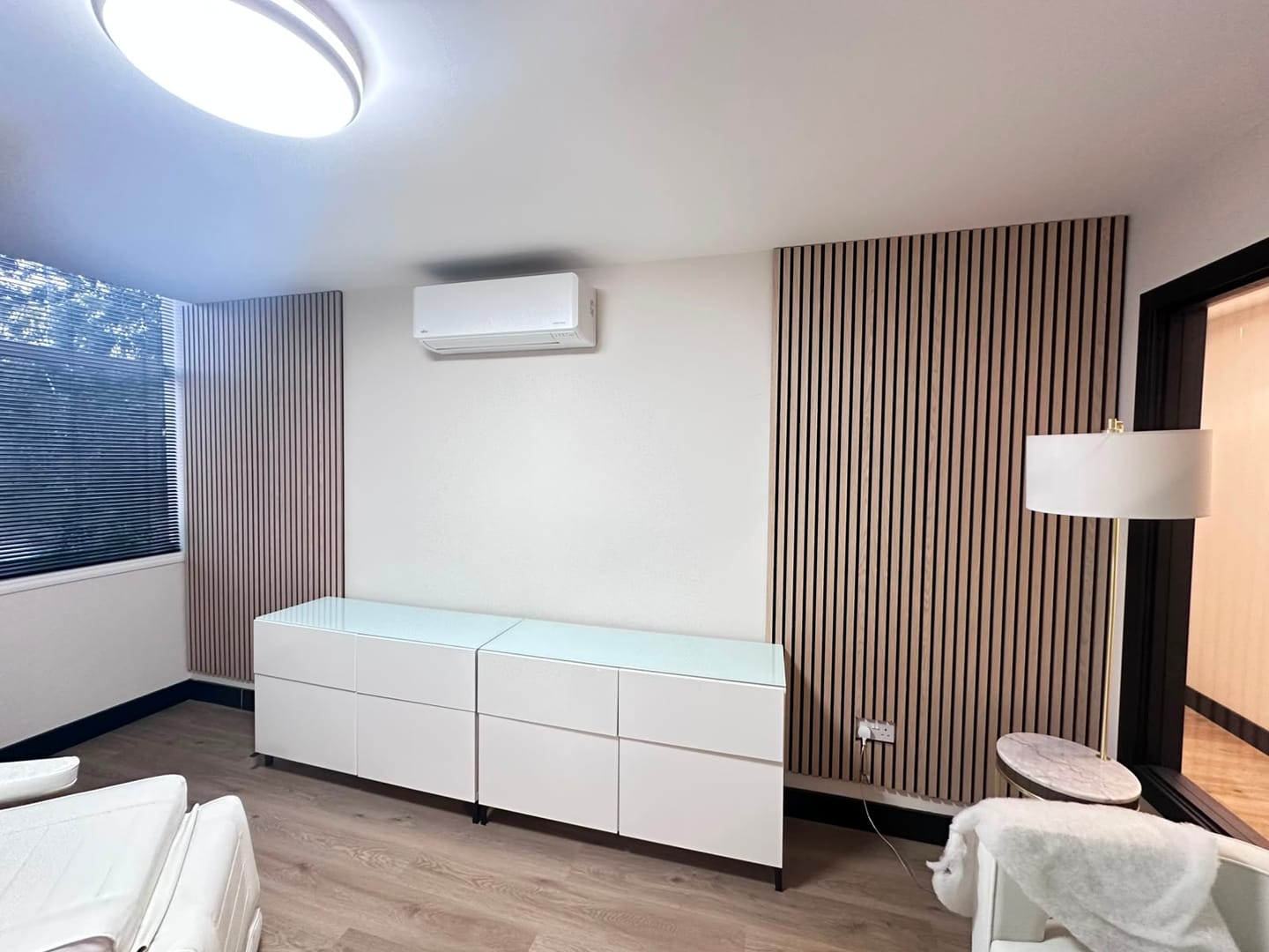 Customer photo review of SlatWall Acoustic Natural Oak Slatted Wall Panel
